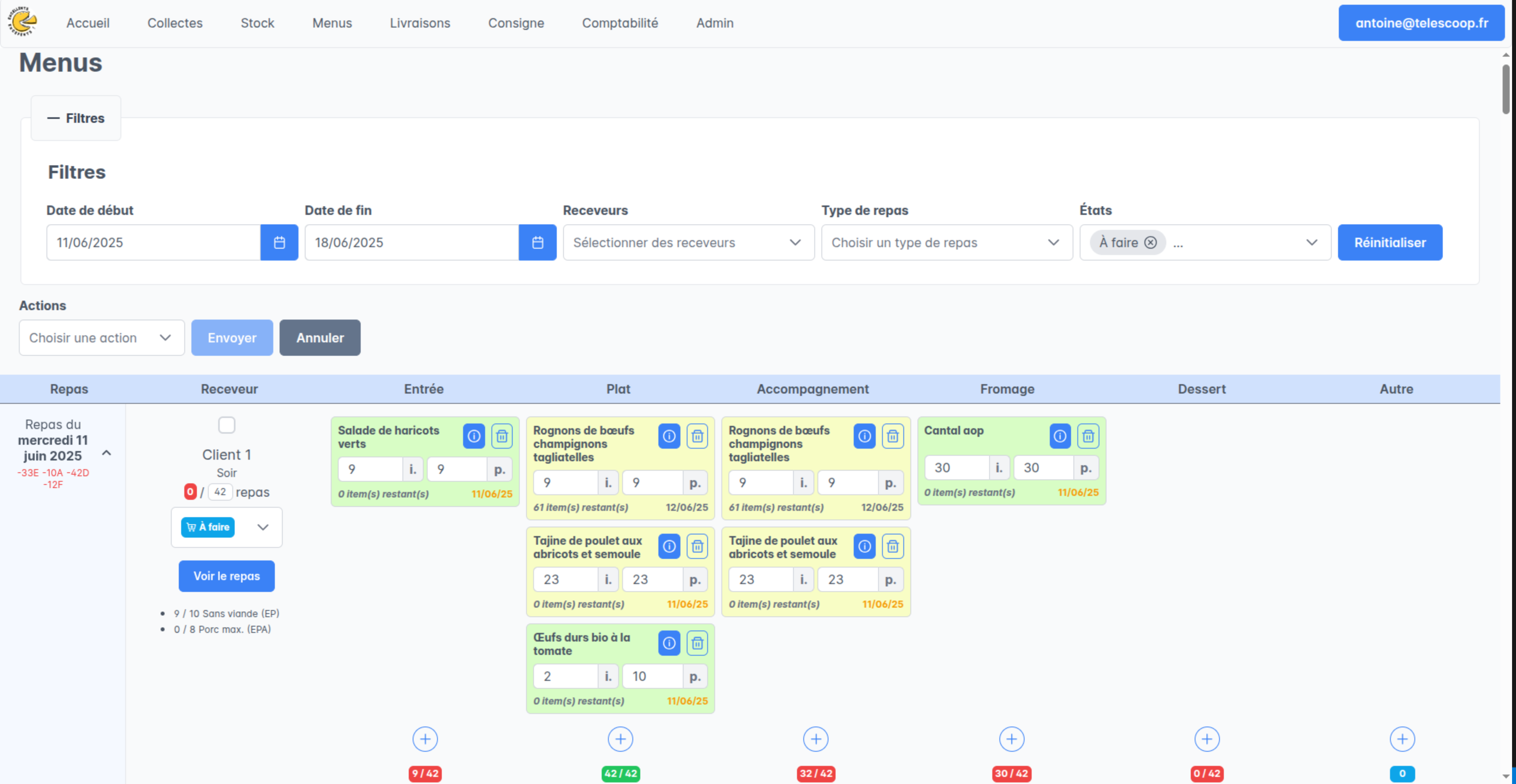 Capture d'écran du site Excellents Excédents